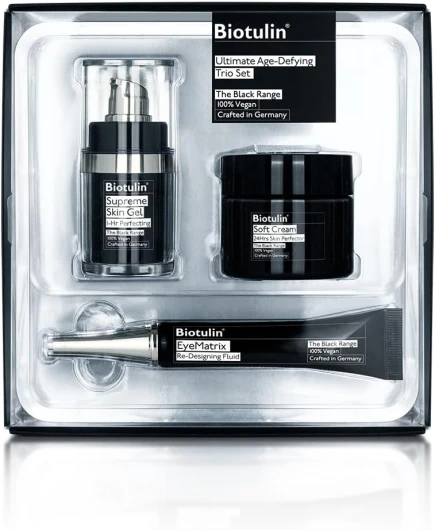Biotulin - Coffret Ultimate Age-Defying Trio - Supreme Skin Gel 15ml, Soft Cream 50ml & EyeMatrix 15ml - Soins hydratants anti-rides, visage et yeux - Peau lisse et hydratée