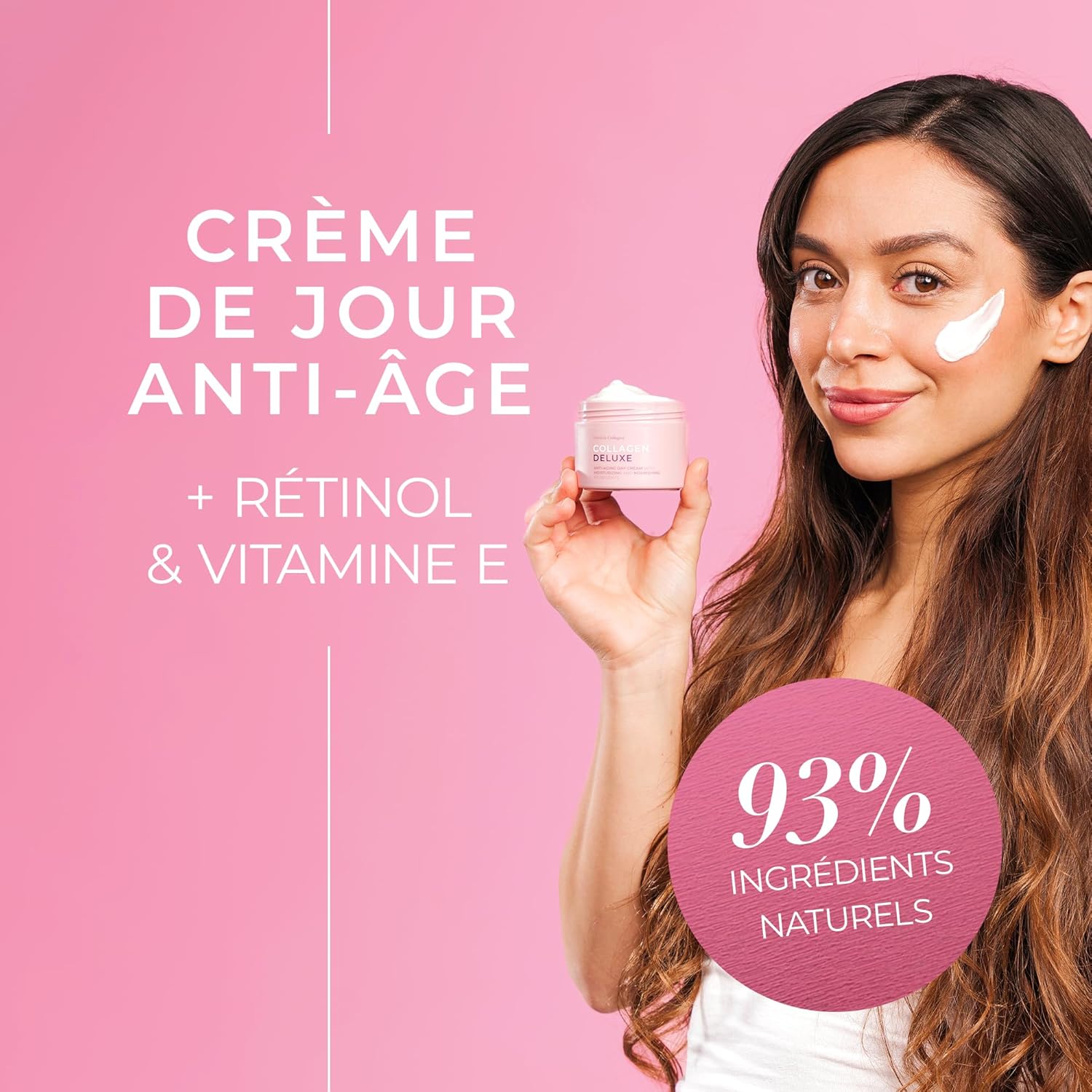 Deluxe, 50 ml - Crème de jour anti-âge au rétinol, peptides de collagène, vitamine E et aloe vera - Soin et hydratant pour le visage, pour une peau hydratée et en bonne santé