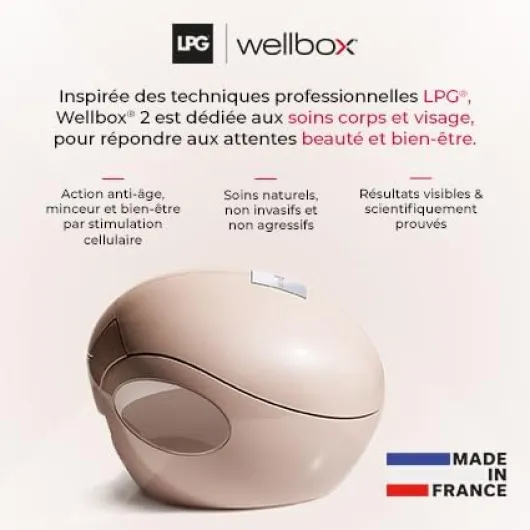 LPG – WELLBOX² (2024) – Nouvelle Génération – Stimulation Cellulaires – Dispositif Anti-Âge – Réjuvénation – Méthode 100% Naturelle et Prouvée – Écran Tactile – Programmes Interactifs – Nude Beige
