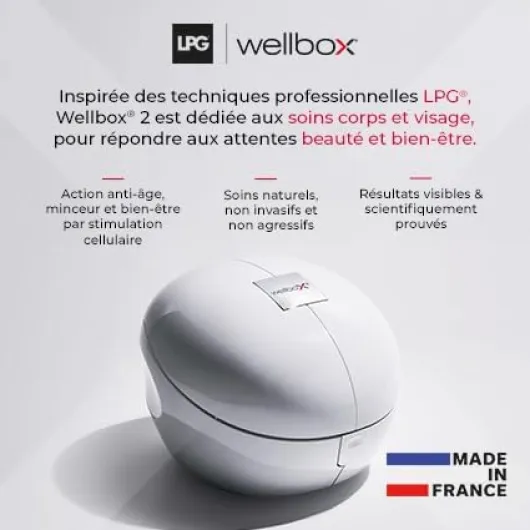 LPG – WELLBOX² – Nouvelle Génération – Stimulation Cellulaires – Dispositif Anti-Âge – Réjuvénation – Méthode 100% Naturelle et Prouvée – Écran Tactile – Programmes Interactifs – Blanc