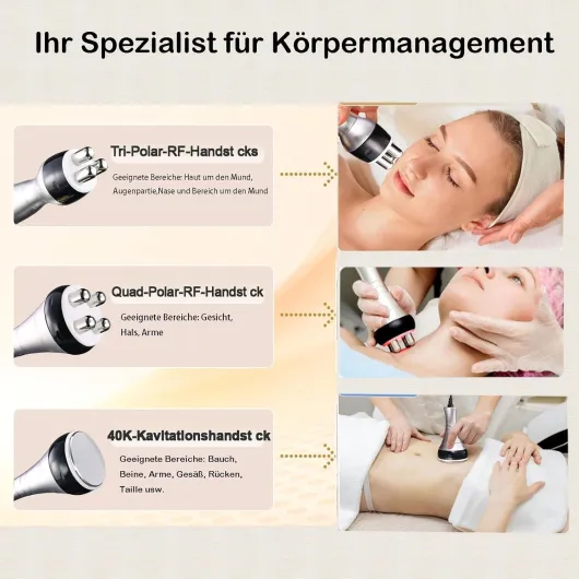 Lipocavitation Radiofrequence 3 en 1 - 40K Appareil a Cavitation pour Raffermir et modeler le corps