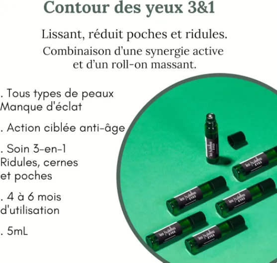 Contour des yeux EYES - Soin complet 3 en 1- Lisse et Réduit les Cernes et Poches - Anti Rides - Sensation Effet Froid grâce à sa bille Roll-On - LAB ESSENTIEL
