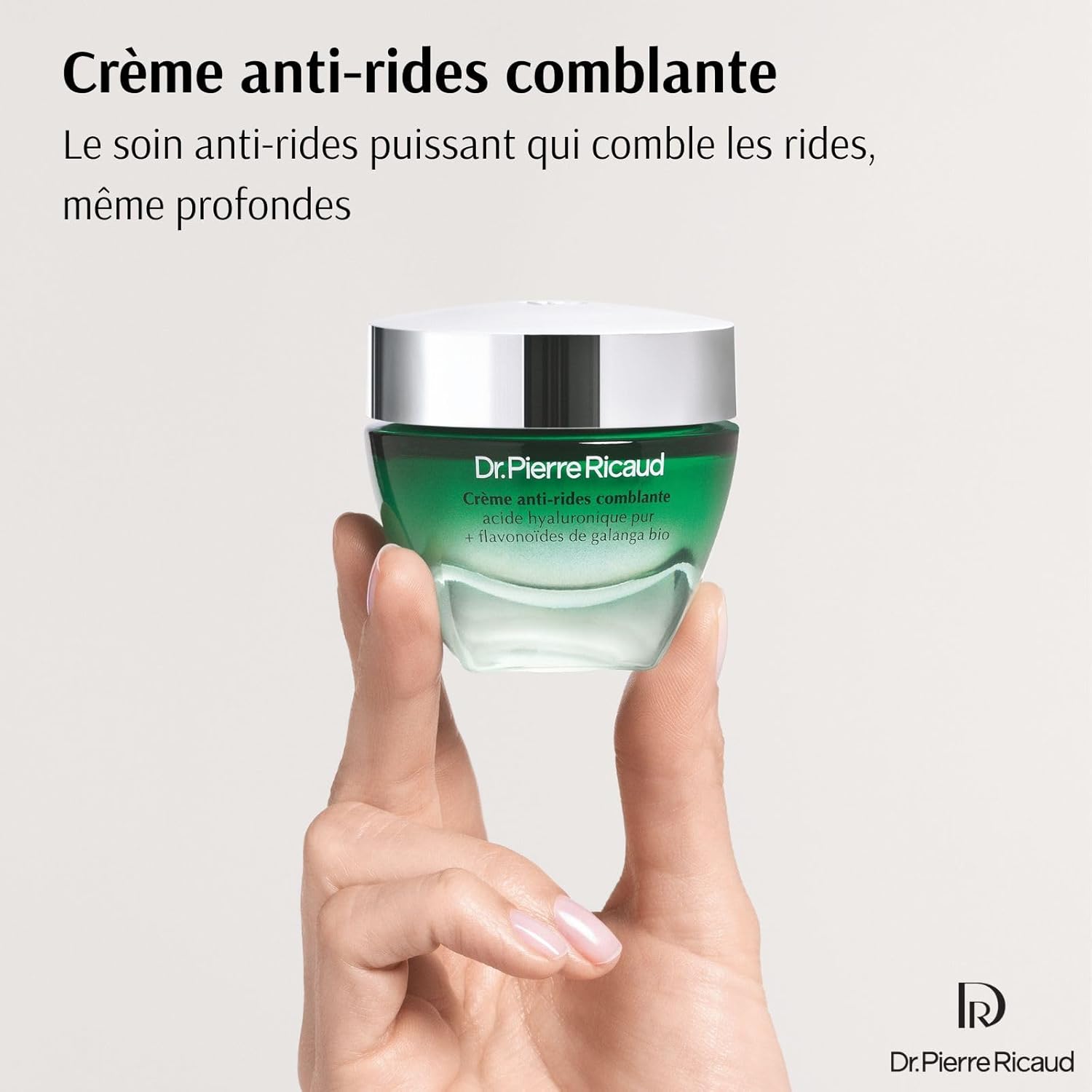Crème Anti-Rides Comblante pour le Visage à l'Acide Hyaluronique & Galanga Bio - Soin Anti Âge pour Femme - Creme Anti Rides - 40ml