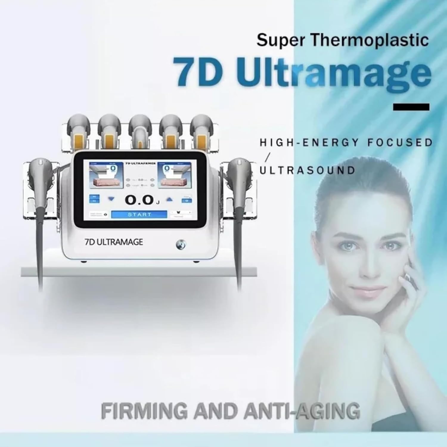 7D HIFU Ultramage Appareil de Beauté Ultrasoin Écran Tactile – Lifting Facial, Fermeté Peau & Contouring Corporel