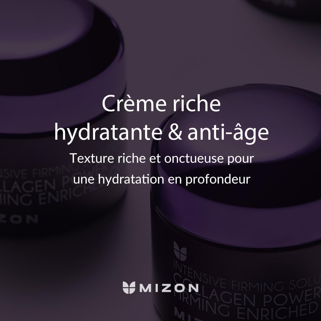[MIZON] COLLAGEN POWER FIRMING ENRICHED CREAM (50ml) Soin coréen - Crème pour le visage ultra riche - 54% de collagène marin - Soin intensif anti-âge revitalisant 50 g (Lot de 1)