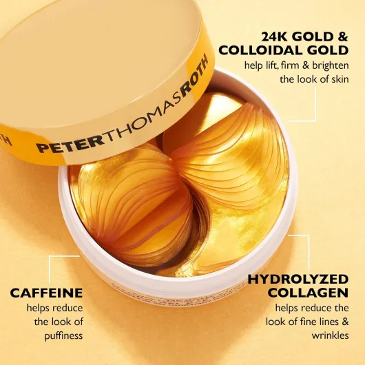 Peter Thomas Roth - 24K Gold Pure Luxury Lift & Firm Hydra-Gel Eye Patches - Anti-Aging Under-Eye Patches, Help Lift and Firm the Look of the Eye Area 60 Count (Pack of 1)