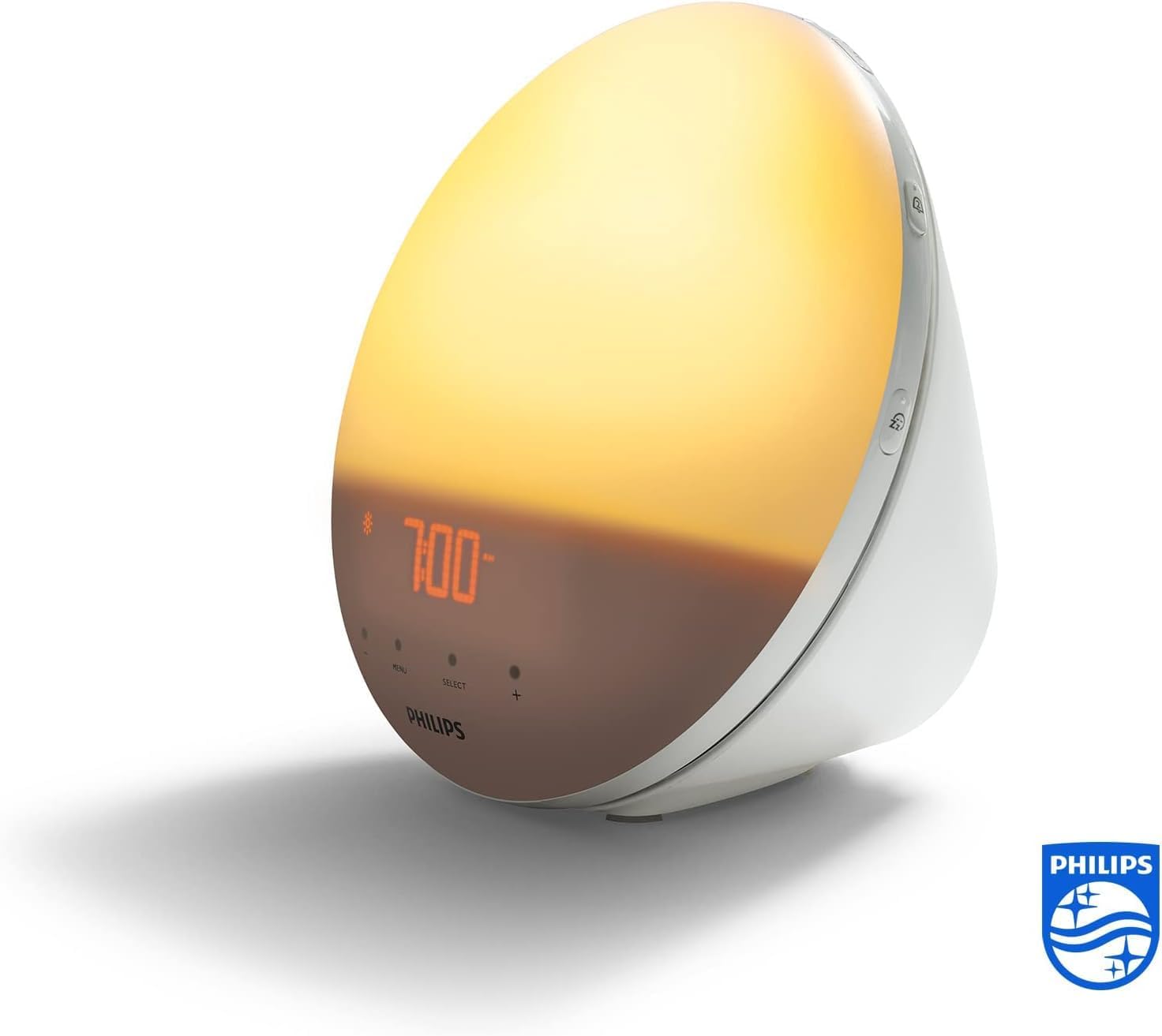 Philips Eveil lumière, Fonction Lever du soleil, 5 sons naturels, Radio FM numérique, Blanc (modèle HF3519/01)