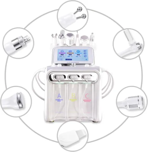 Appareil Aquafacial Professionnel 6 en 1 Machine à Hydrogène-Oxygène Visage Machine de Soins de la Peau pour la Maison SPA