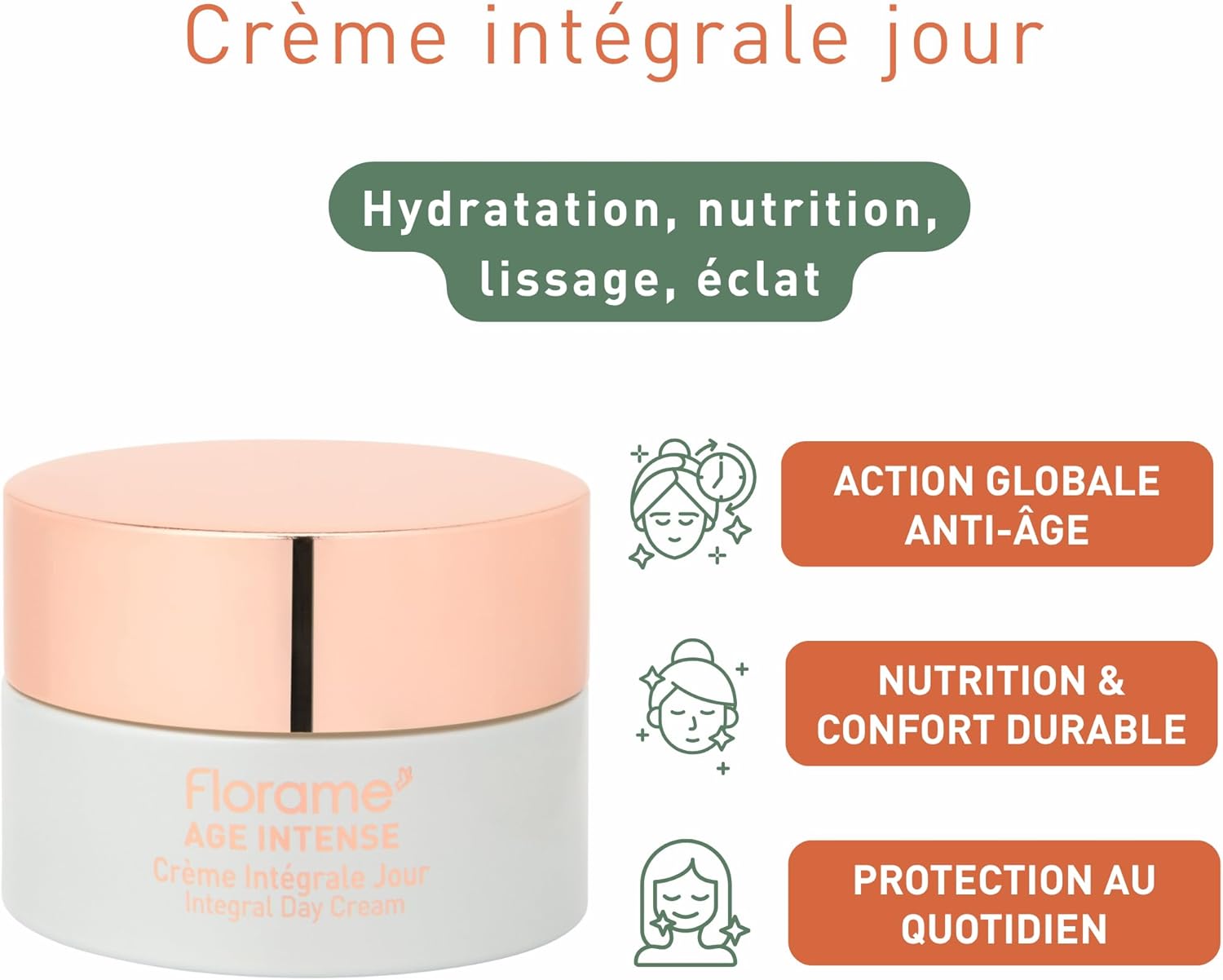 Crème Intégrale Jour Age Intense 50 ml – Soin Global Anti-Âge – Fermeté, Hydratation & Éclat – Peaux Matures – Fabriquée en France