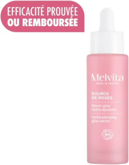 Melvita - Sérum Glow Hydra-Repulpant 3 en 1 - Complexe Niacinamide-Like - Hydratation Intense - Peaux Mixtes - Flacon Verre - 30 ml
