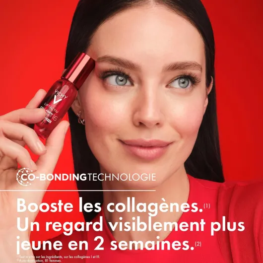 Vichy, LiftActiv, Sérum Yeux Anti-Âge, Soin Booster de Collagènes, Anti-Cernes - Rides - Poches, Illumine et Uniformise le Contour des Yeux, Peaux Sensibles et Matures, Collagen Specialist 16, 15 ml