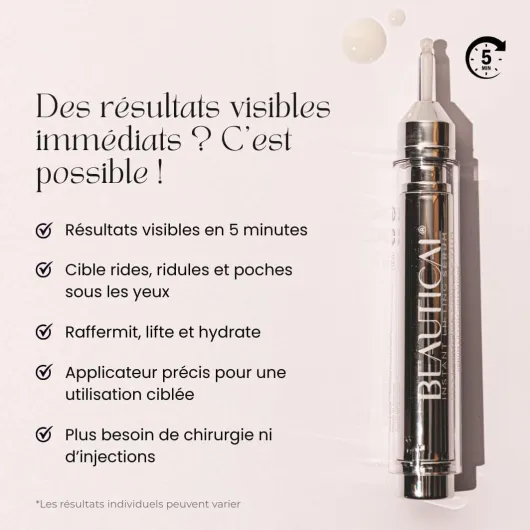 Sérum Liftant Instantané, Soin liftant, Peau raffermie, visage et contour des yeux, Teint Raffiné, Uniforme & Éclatant - 15 ml