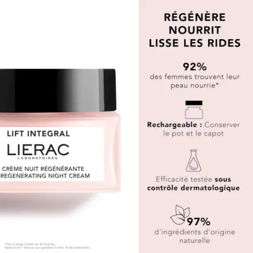 Test Lierac Lift Integral Crème Nuit Régénérante : une bonne crème ménopause, mais pas magique