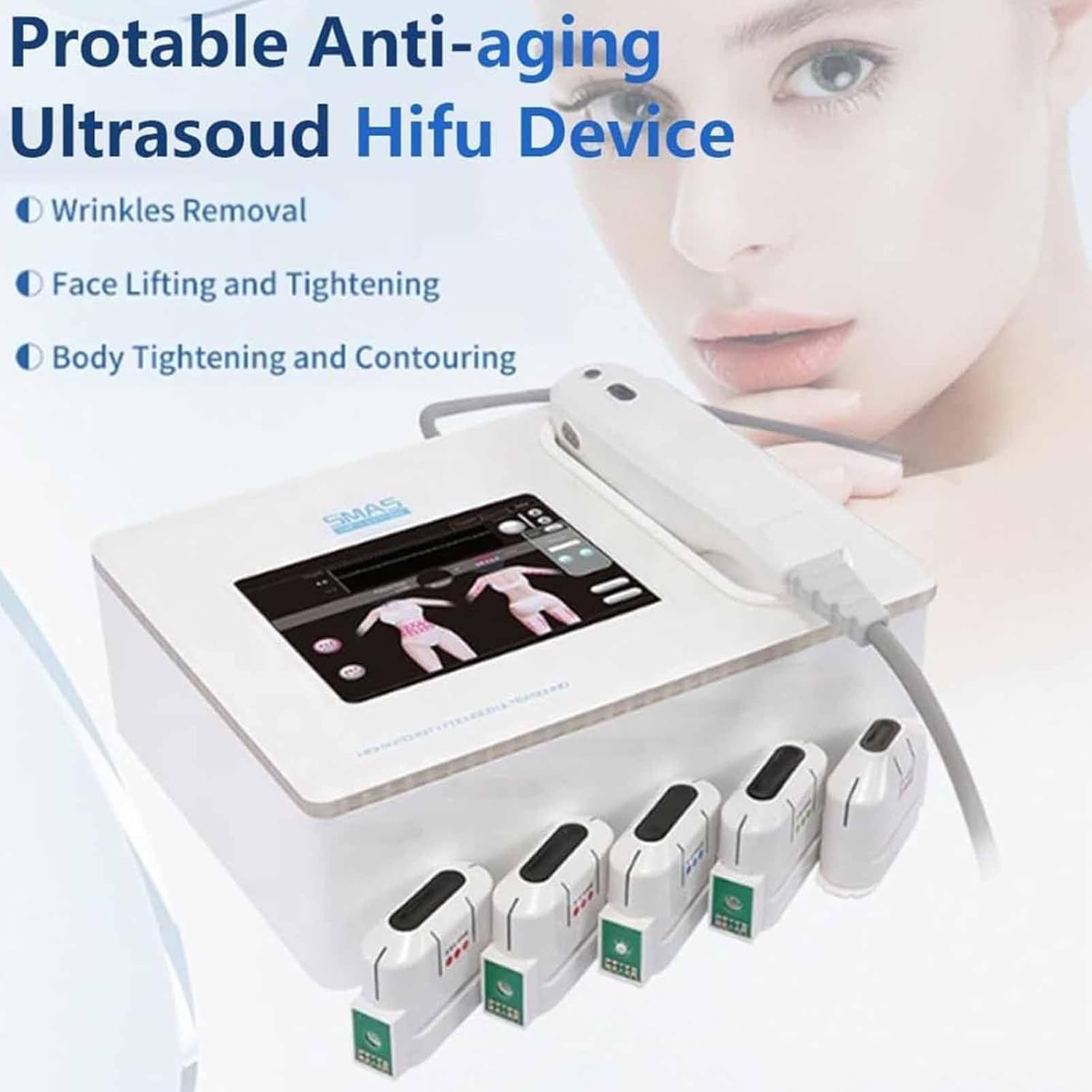 Appareil professionnel de lifting du visage et du corps 7D HIFU-5 profondeurs réglables (1,5-13 mm),appareil amincissant anti-âge,élimination des rides du visage,équipement de beauté à domicile