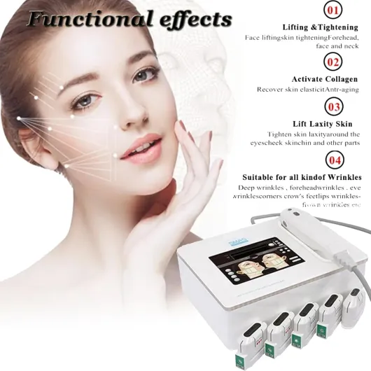 Machine De Beauté 7d Hifu Anti-Rides Pour Lifting Du Visage Et Raffermissement De Peau,Machine Amincissante Focalisée à Haute Intensité Pour Corps,Resserre Ridules,Rajeunissement De Peau,3heads