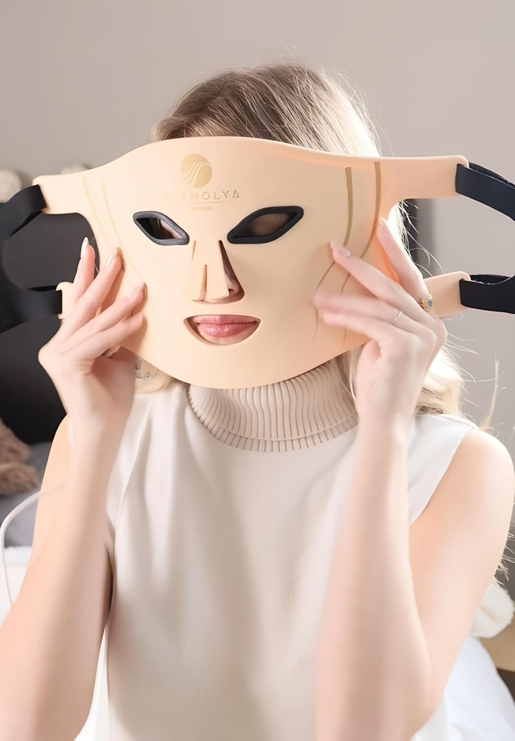 Masque LED Visage Anti-Âge, Lumière Rouge Bleue et Infrarouge, Appareil de Soin Professionnel à Domicile, Tous Types de Peau