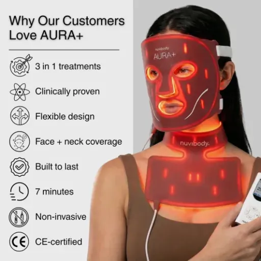 Test Masque facial LED lumière rouge Nuvibody : gadget de plus ou vrai coup de pouce anti-âge ?