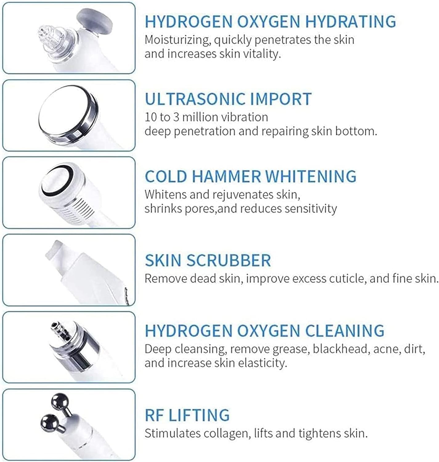 Générique Hydrofacial Machine 7 in 1 - Professional Skin Care Microdermabrasion Exfoliating Device for Facial Treatment