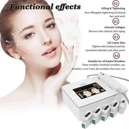 Appareil Hifu 7d Professionnel Pour Lifting Du Visage Et Du Corps - 5 Profondeurs Réglables (1,5 À 13 Mm), Appareil Beauté Pour Lifting Du Visage Et Du Cou, Anti-Âge Et Élimination Rides 3heads