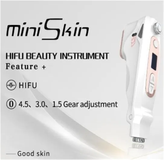 Mini HIFU visage Lift Machine ultrasonique anti-vieillissement anti-rides beauté dispositif avec 1.5mm, 3mm, 4.5mm