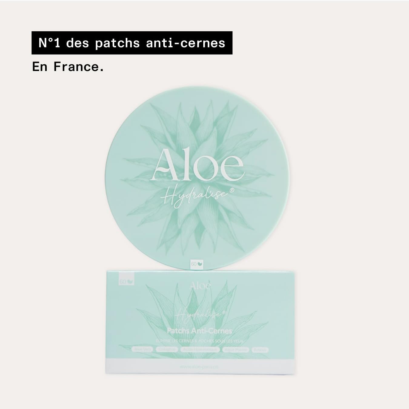 Patchs Anti-Cernes Aloe Vera et Collagène Marin,30 Paires de Patchs, 60 Total, Hydratants Contour des Yeux pour Réduire les Cernes, les Poches et les Signes de Fatigue, Formule Naturelle 98%