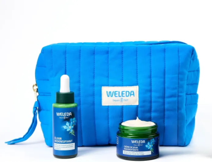 Trousse Visage Gentiane Bleue : Crème De Jour + Élixir – Soin Anti-Âge Femme 50+ Peaux Matures, Redensifiant, Collagen+ Active Complex, Crème Anti Rides, Vegan NATRUE, 40ml+30ml