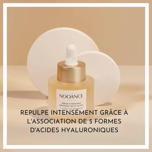NOOANCE - Sérum Multi Actifs - Concentré des Meilleurs Actifs Anti-âge - 5 Formes d’Acides Hyaluroniques, Vitamine B5/B3, Peptides - Anti-ride, Repulpant, Hydratant, Apaisant - 20ml - Made in France