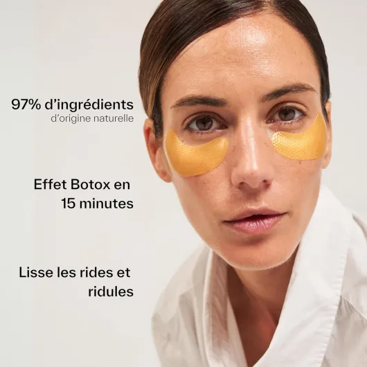 + - Patchs Yeux Anti-Âge - Comble les rides & ridules, Tonifie le contour de l'œil - Regard rajeuni - Acide Hyaluronique, Carambole, Provitamine B5 - 97% d'ingrédients naturels - Pack de 6 paires