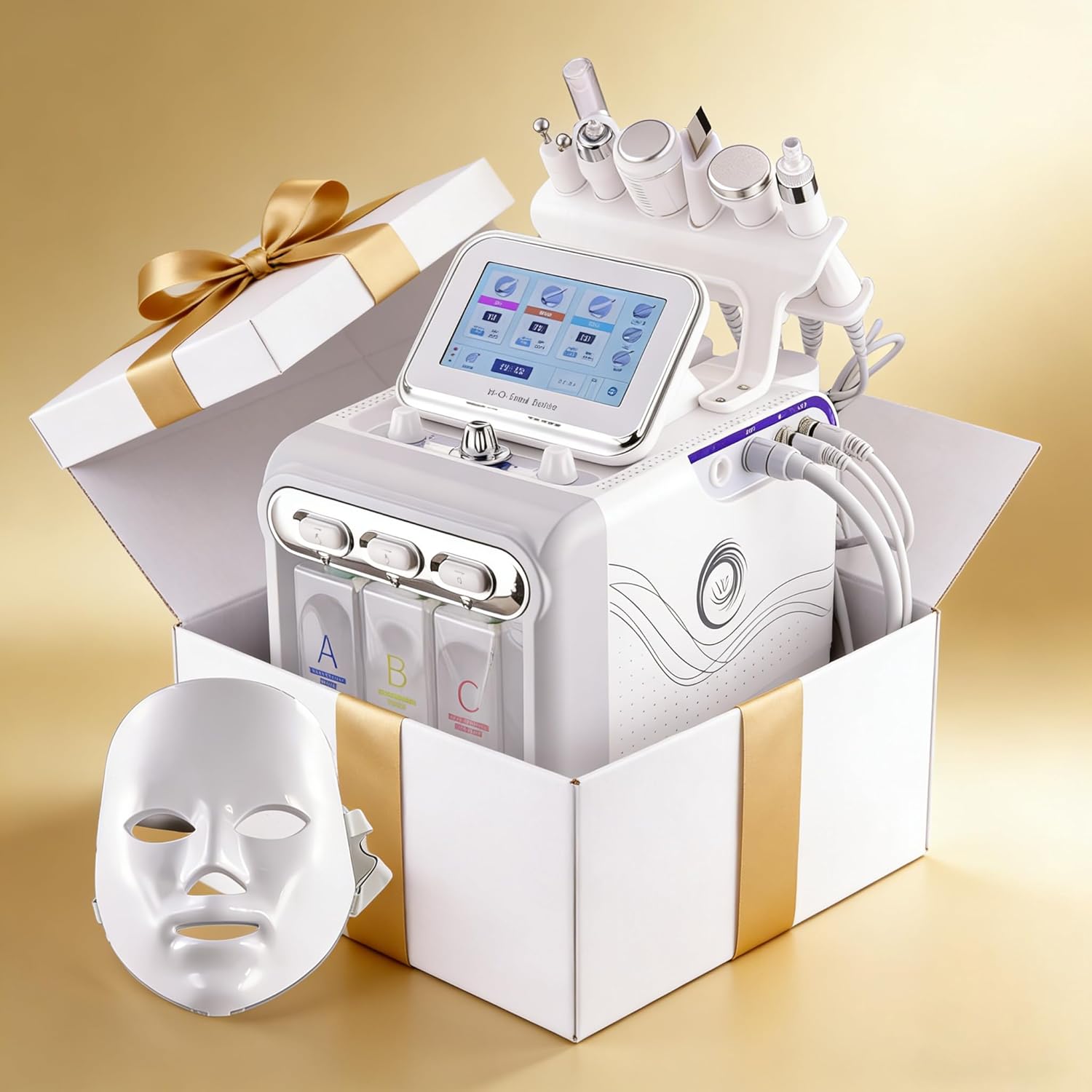 Appareil de nettoyage du visage 7 en 1 à l'hydrogène et à l'oxygène, appareil de nettoyage en profondeur multifonctionnel, pour une utilisation à domicile ou en institut de beauté