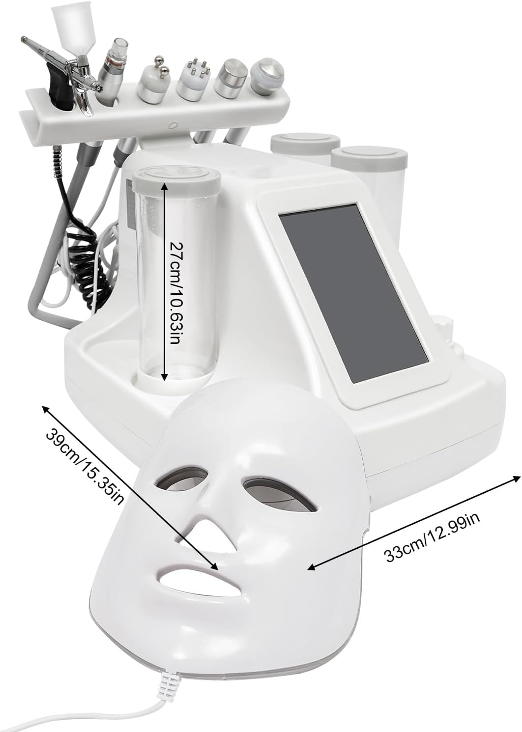 Appareil Hydrafacial 7 en 1 - Kit de soins du visage à l'hydrogène et à l'oxygène - Appareil de nettoyage du visage avec masque, réduction des rides et hydratation, machine de beauté pour la