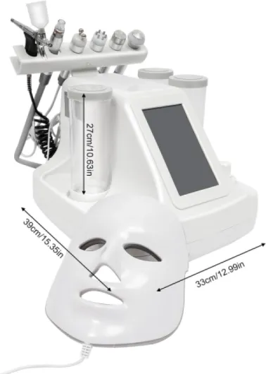 Appareil Hydrafacial 7 en 1 - Kit de soins du visage à l'hydrogène et à l'oxygène - Appareil de nettoyage du visage avec masque, réduction des rides et hydratation, machine de beauté pour la