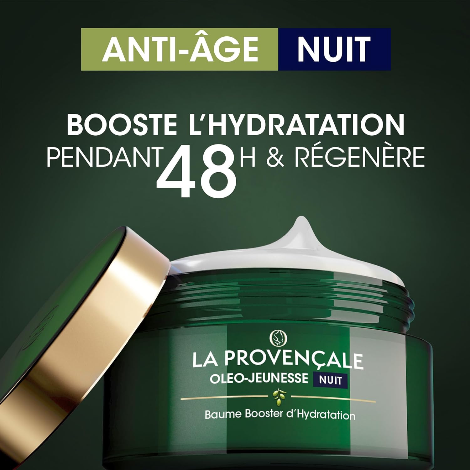 Le Baume de Jouvence Anti-Age Nuit - Soin Visage Nuit - Certifié Bio - Huile d'Olive Bio AOC Provence - Pour Tous Types de Peaux, Même Sensibles - 50 ml (Lot de 2)