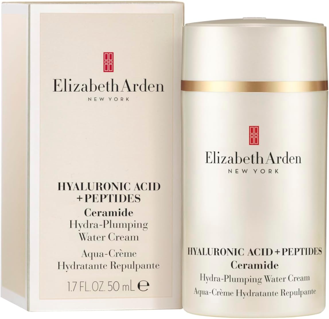 Elizabeth Arden - Crème Hydratante à l'Acide Hyaluronique + Peptides et Céramides, Pour une Peau Plus Rebondie, Plus Ferme et Eclatante, Skincare Léger, Pour tous Types de Peau