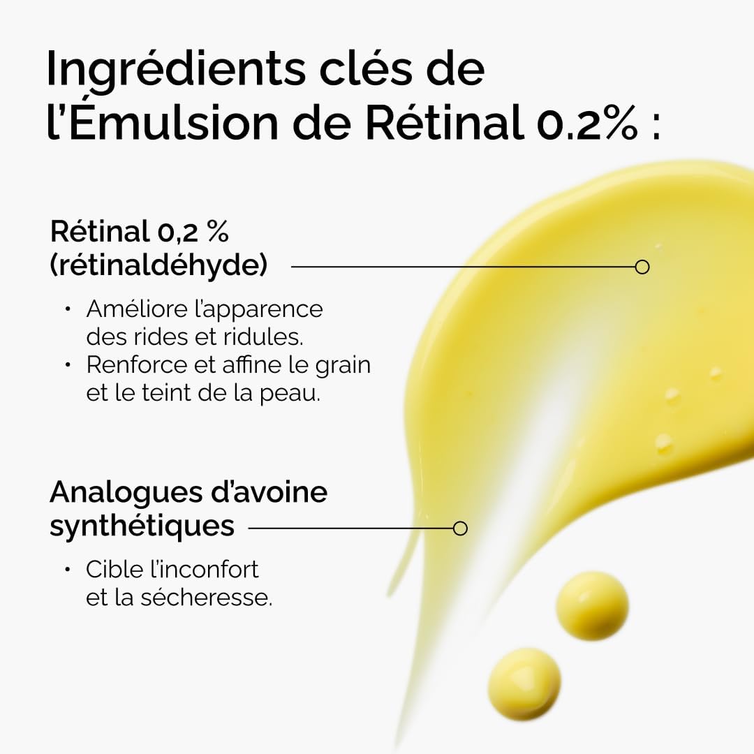 The Ordinary Émulsion de Rétinal 0,2%, Sérum au rétinoïde très puissant, pour une protection avancée contre le vieillissement, 15 ml