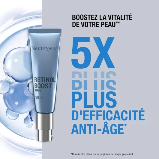 Sérum Anti-Âge Retinol Boost (flacon-pompe de 30 ml) – Soin du visage pour combattre les signes visibles de l'âge – Sérum au rétinol pour tous types de peau