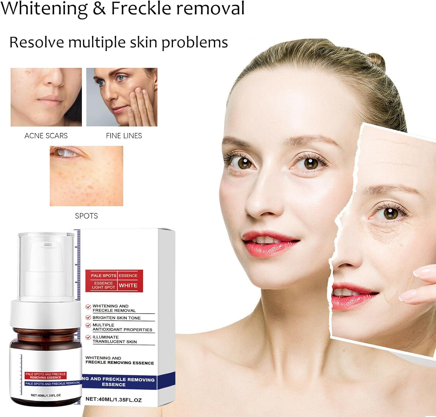 Serum Vitamine C, Serum Visage Anti-Taches Repulpe & Booste l'Éclat Créer un Teint Plus Lisse et Plus Lumineux, Hydratant Visage Nourrit la peau et lisse les ridules pour Tous Types de Peaux