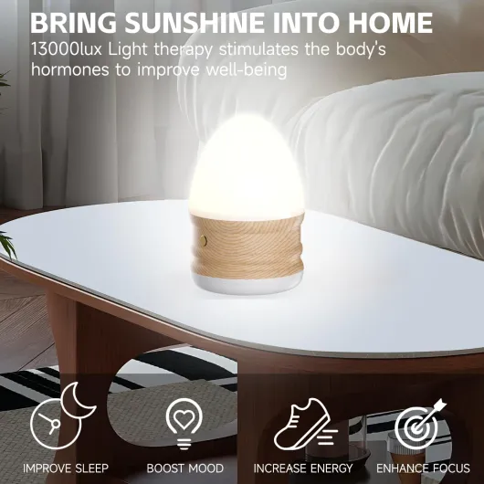 Lampe de Luminothérapie 13 000 Lux, Lampe Lumière du Jour sans UV ni scintillement, 3 températures de couleur réglables, variateur, minuterie & télécommande, lampe de bureau pour énergie, humeur et co