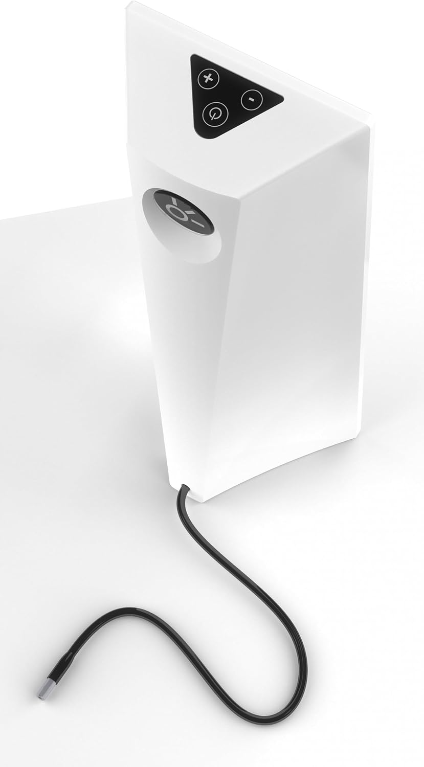 DAYVIA Lampe de Luminothérapie LED SLIMSTYLE, Simulation de la Lumière du Jour, 3 Niveaux d'Intensité Ajustables, Design Élégant, Format Compact Blanc, Agréement CE Médical et Fabrication Française