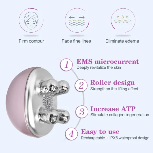 Appareil Anti Rides Visage Massage EMS Microcourant Lumière Rouge Lumière Bleu Masseur Électrique pour Beauté Visage Anti Âge Régénération du Collagène Lifting et Raffermissement de Peau