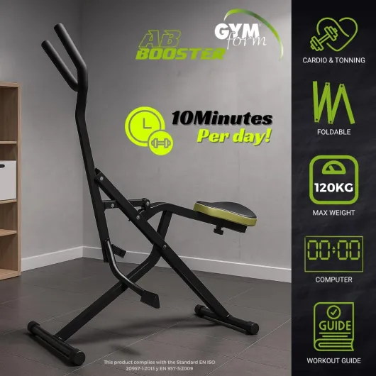 Appareil d'entraînement Abdominal GYMFORM AB Booster, Machine d'Entraînement pour Abdominaux Bras Jambes Dos et Fessiers Plus Avec l'ordinateur