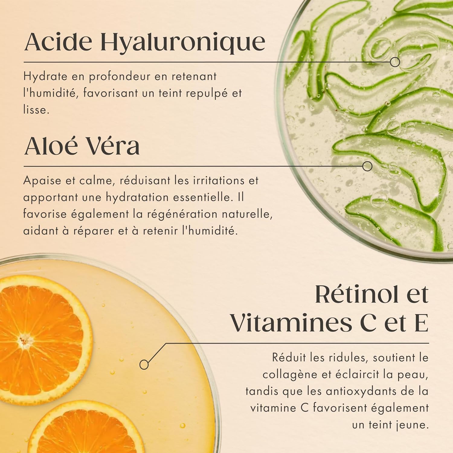 Sérum ACE Vitamine C au Rétinol & Acide Hyaluronique 100 ml - Soin Visage Anti-Âge, Vitamine C, Rétinol, Acide Hyaluronique & Aloe Vera Bio, Contre Taches & Rides, Pour l'Éclat 100 ml (Lot de 1) Vitamine C Sérum avec Acide Hyaluronique et Ré